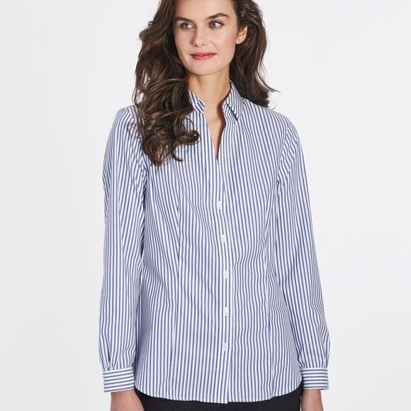 JNY- Blue & White Stripe Button Down - Picture 1 of 6